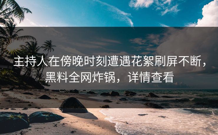 主持人在傍晚时刻遭遇花絮刷屏不断，黑料全网炸锅，详情查看