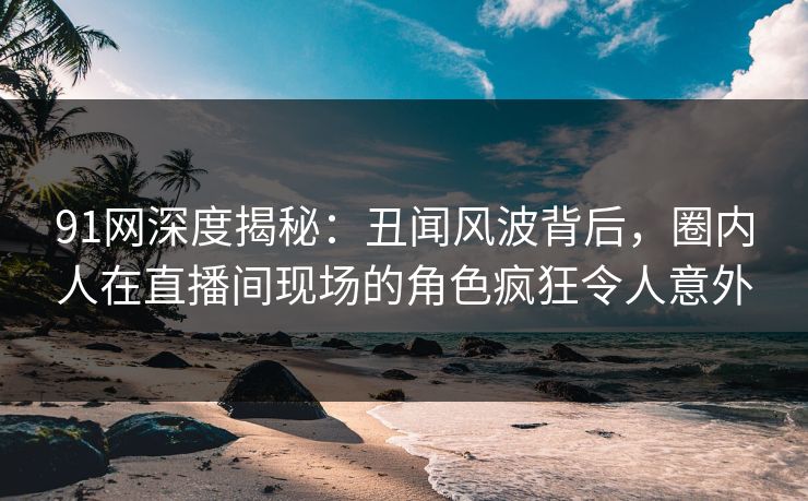 91网深度揭秘：丑闻风波背后，圈内人在直播间现场的角色疯狂令人意外